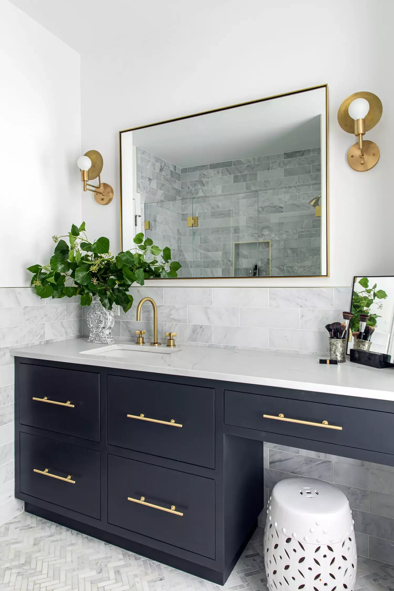 25 Stunning Gray Tile Ideas to Transform Your Bathroom Into a Showstopper 6 Pair With a Vanity