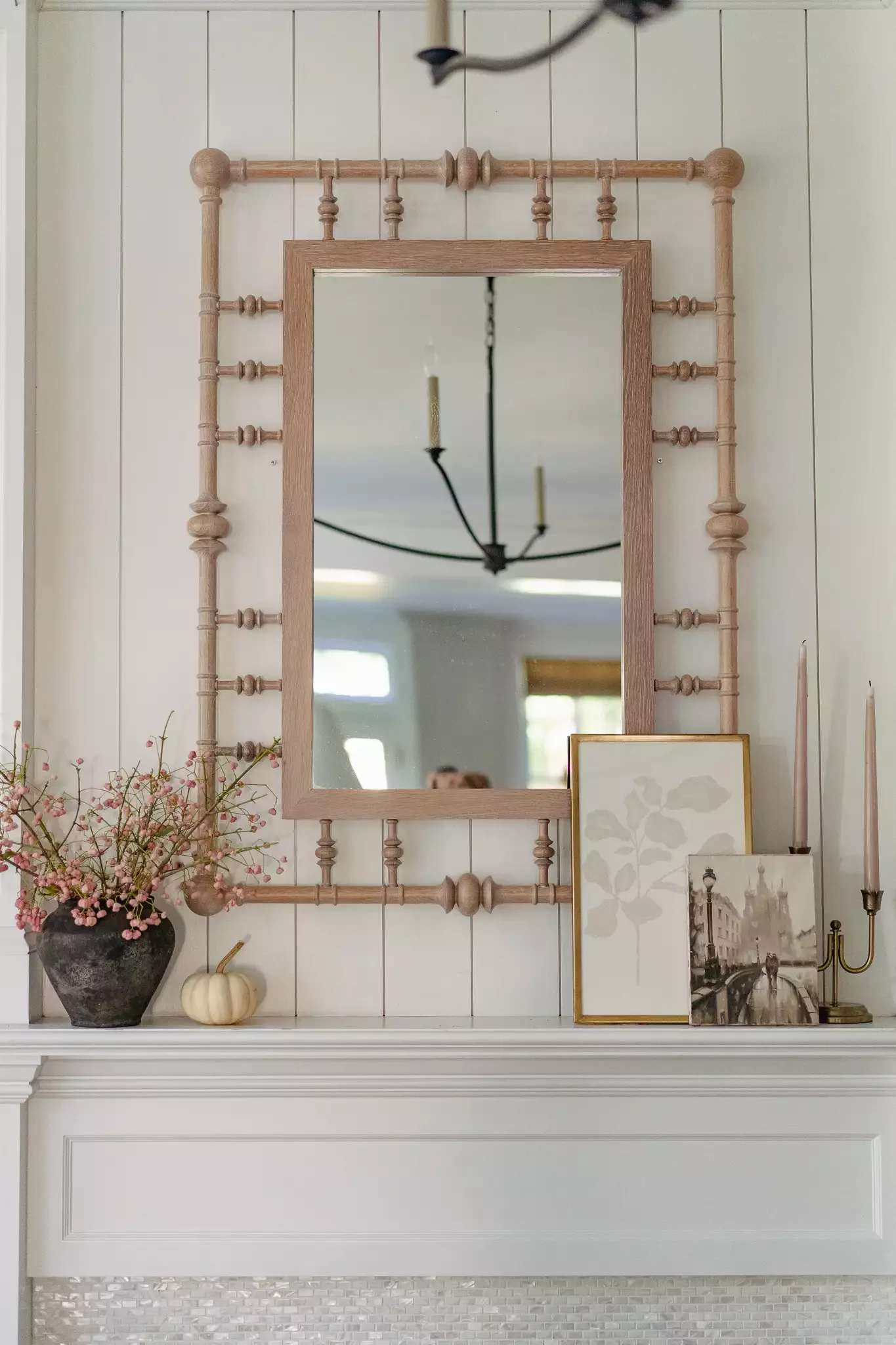 30 Enchanting Halloween Fireplace Mantel Ideas to Transform Your Space 17 Pair Wood With Faded Pink
