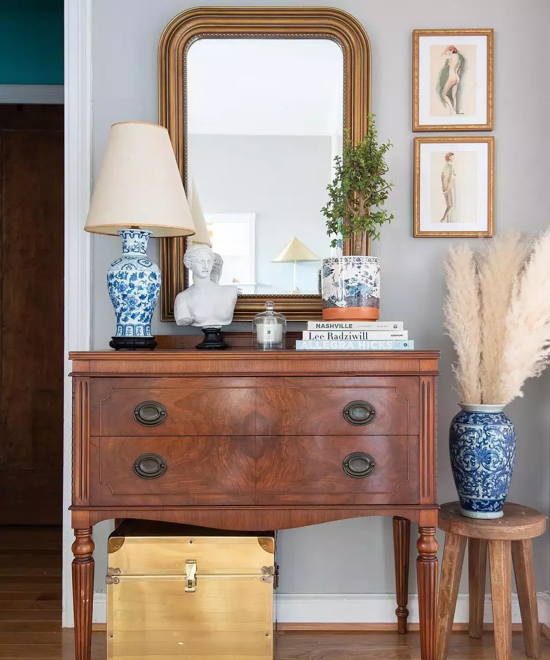 51 Stunning Entryway Mirror Ideas That Will Transform Your Space Pair Wood and Gold