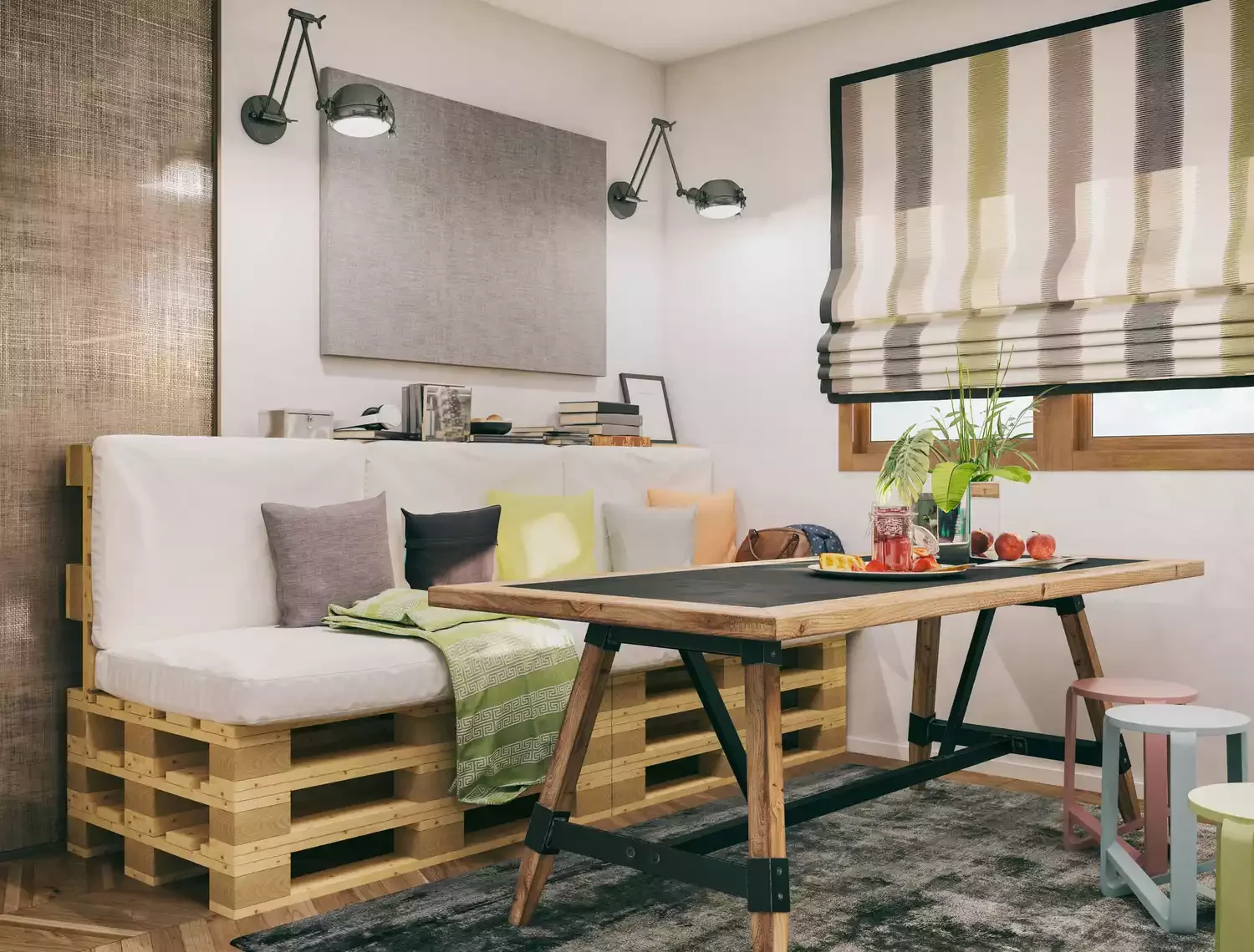 60 Creative Wood Pallet Furniture Projects That Won't Break Your Budget Pallet Banquette Seating
