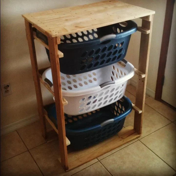60 Creative Wood Pallet Furniture Projects That Won't Break Your Budget Pallet Laundry Basket Dresser