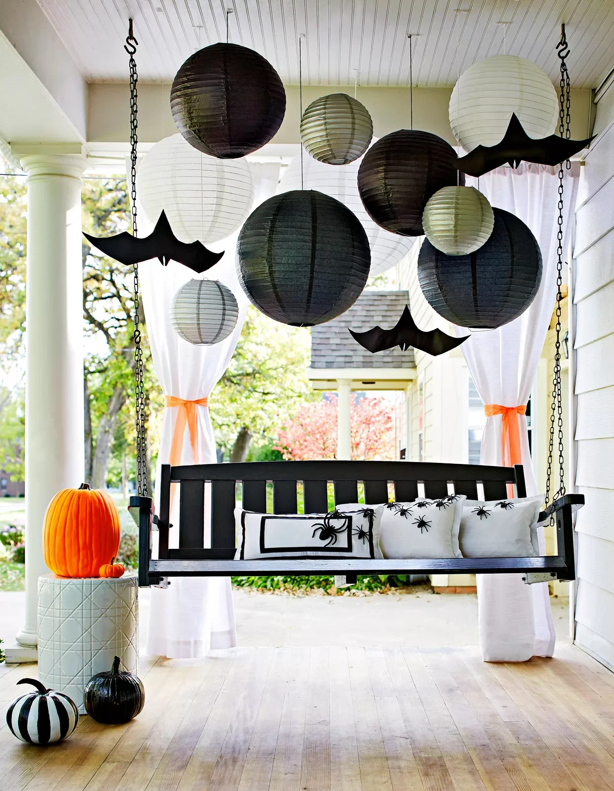 80 Quick Halloween Crafts You Can Complete in One Day 8 Paper Lanterns and Bats