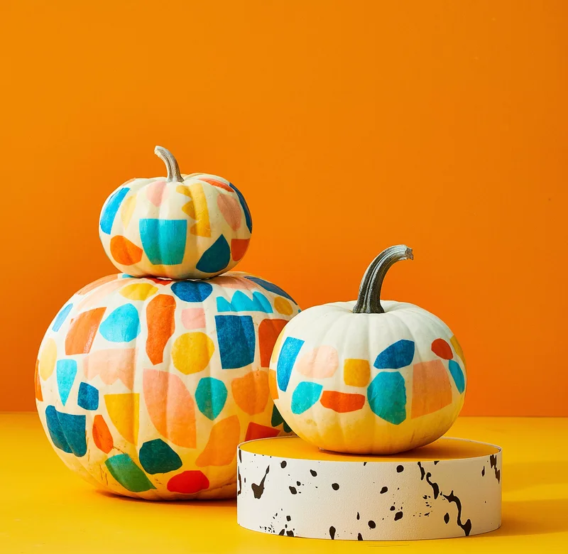 18 Creative Mini Pumpkin Painting Ideas for Autumn Decor 2 Pastel Mini Painted Pumpkins