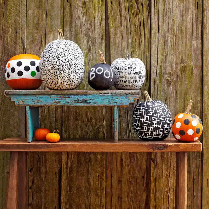 46 Creative Pumpkin Painting Ideas for Fall Home Decor 6 Pattern Play Pumpkins