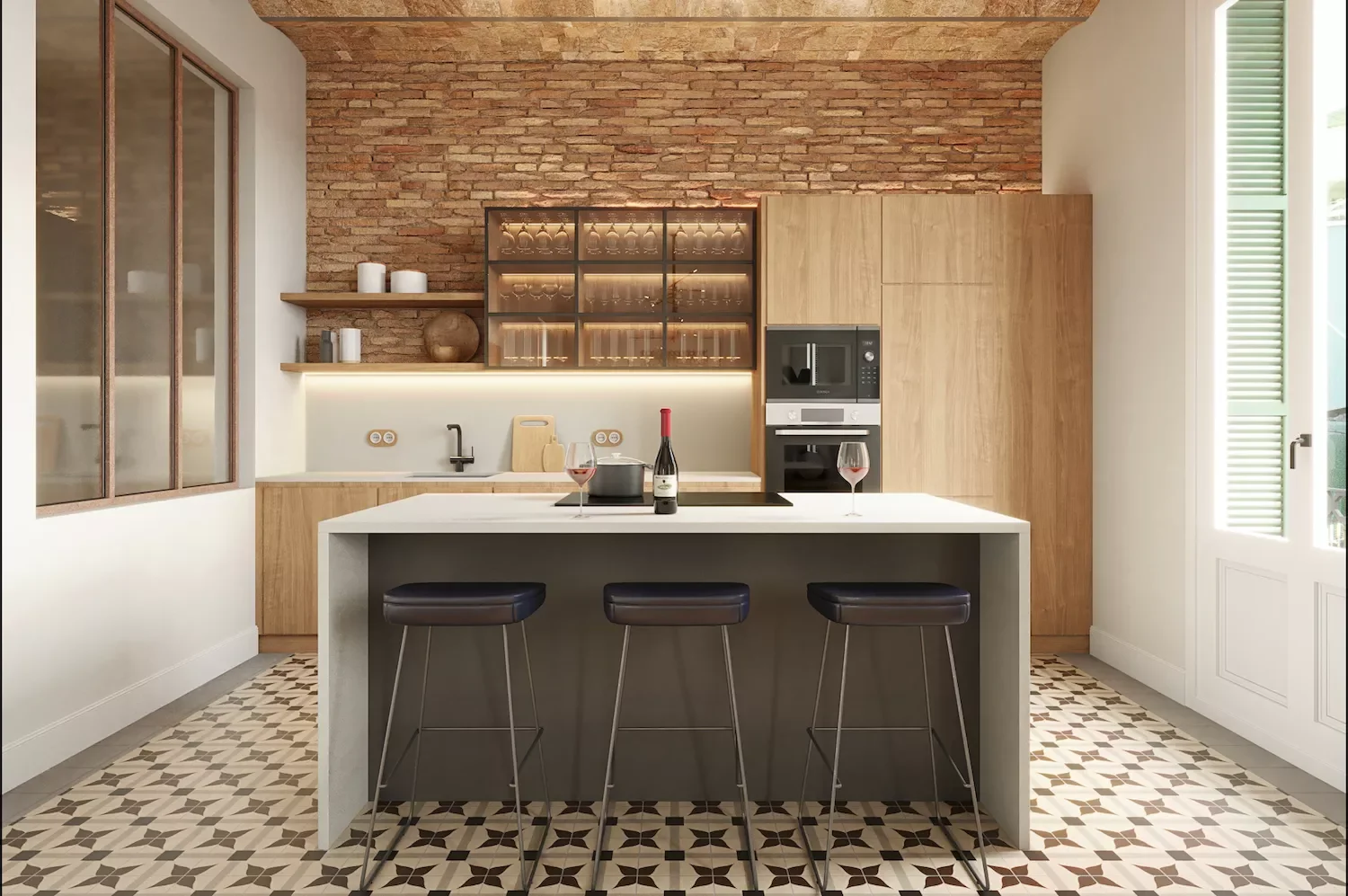 31 Stunning Kitchen Flooring Ideas That Combine Style with Practicality 29 Patterned Cement Tile