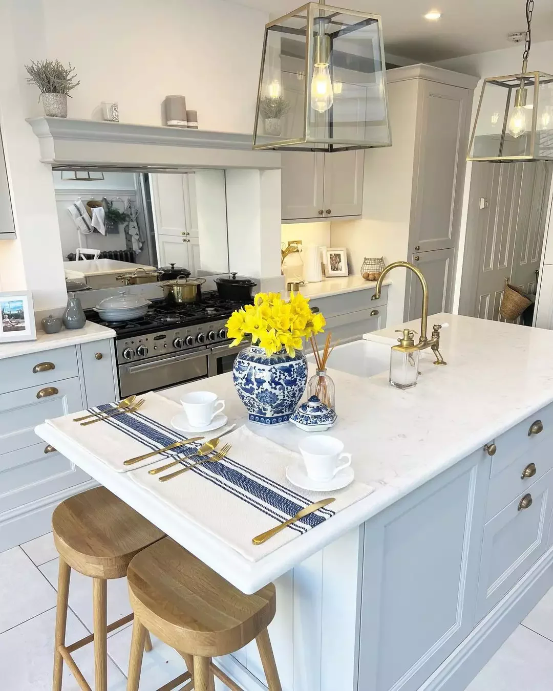 23 Stunning Kitchen Island Styling Ideas That Will Transform Your Space Patterned China