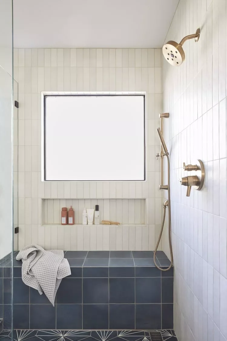 30 Stunning Walk-In Shower Tile Ideas to Transform Your Bathroom 15 Patterned Floor Tile