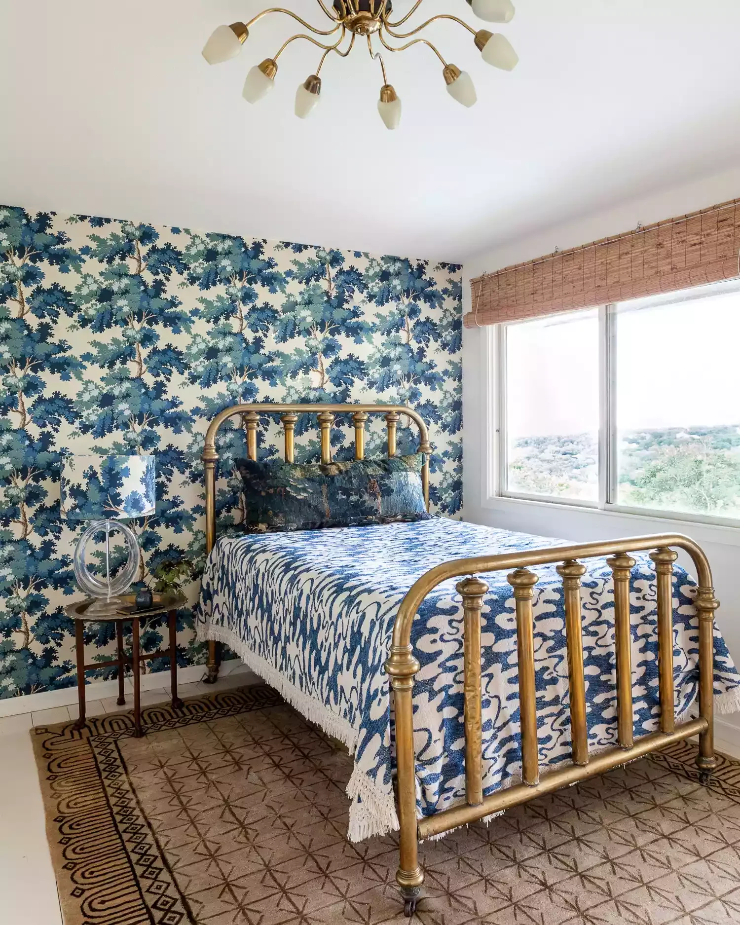 25 Clever Small Primary Bedroom Ideas That Make Your Space Feel Surprisingly Spacious 19 Patterned Small Bedroom