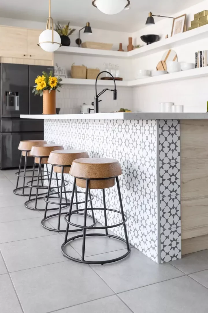 101 Kitchen Island Ideas That Will Transform Your Cooking Space 37 Patterned Tile Design