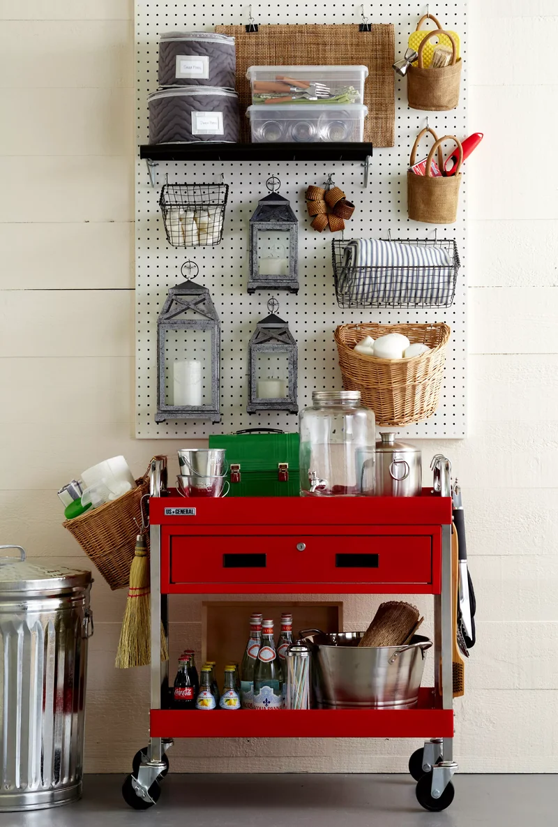 31 Smart Garage Storage Ideas to Organize Your Gear 13 Pegboard Party Station