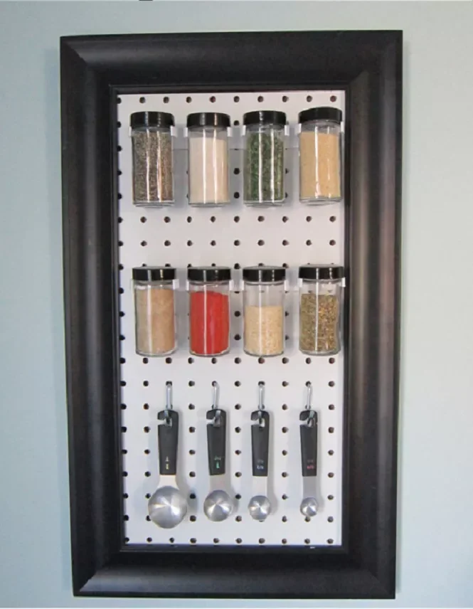 24 Creative Pegboard Organization Ideas That Will Transform Every Space in Your Home Pegboard Spice Rack