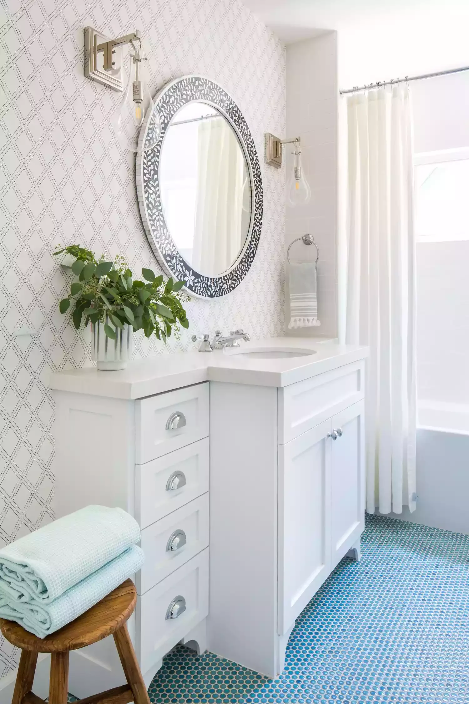 20 Stunning Bathroom Floor Designs That Will Transform Your Space 7 Pick Up Some Penny Tile