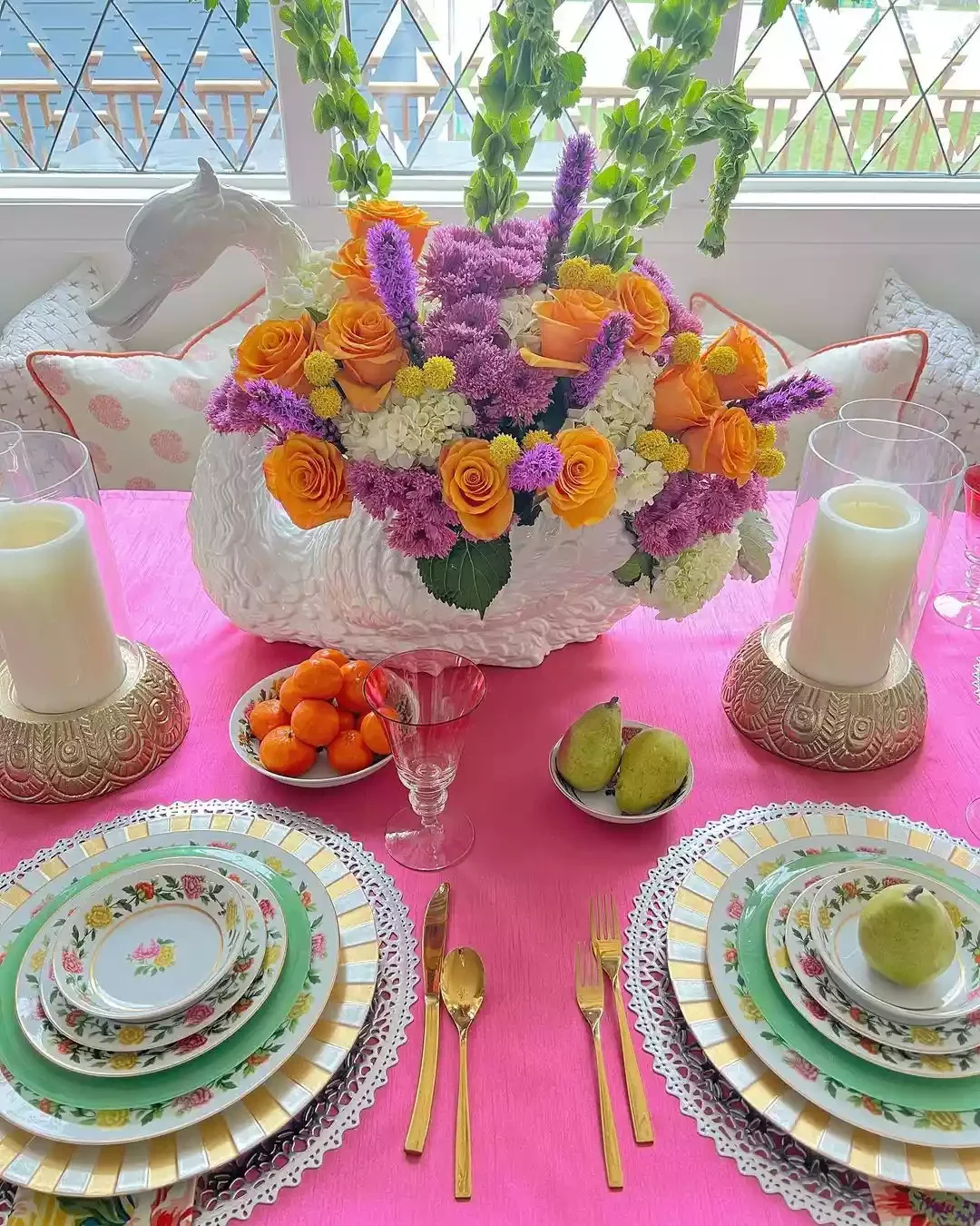 52 Gorgeous Spring Table Centerpiece Ideas to Transform Your Dining Space 23 Pick Up a Fun Planter