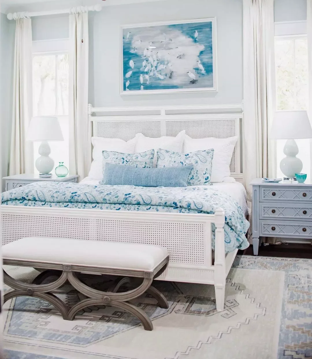 35 Stunning Beach-Inspired Bedroom Ideas That'll Transform Your Space 2 Pick a Cane Bed