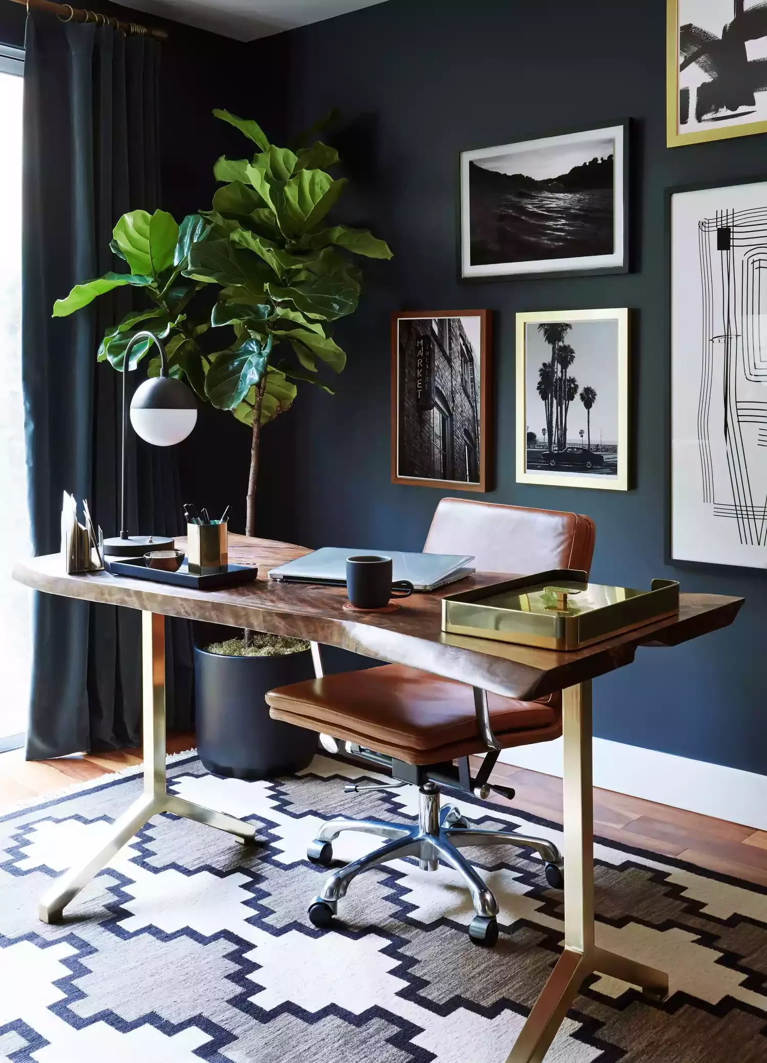 67 Stylish Modern Home Office Ideas That Make Working From Home a Joy Pick a Live Edge Desk