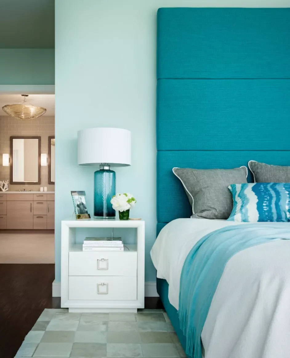 32 Stunning Teal Bedroom Designs That Will Transform Your Space 25 Pick a Tall Teal Headboard