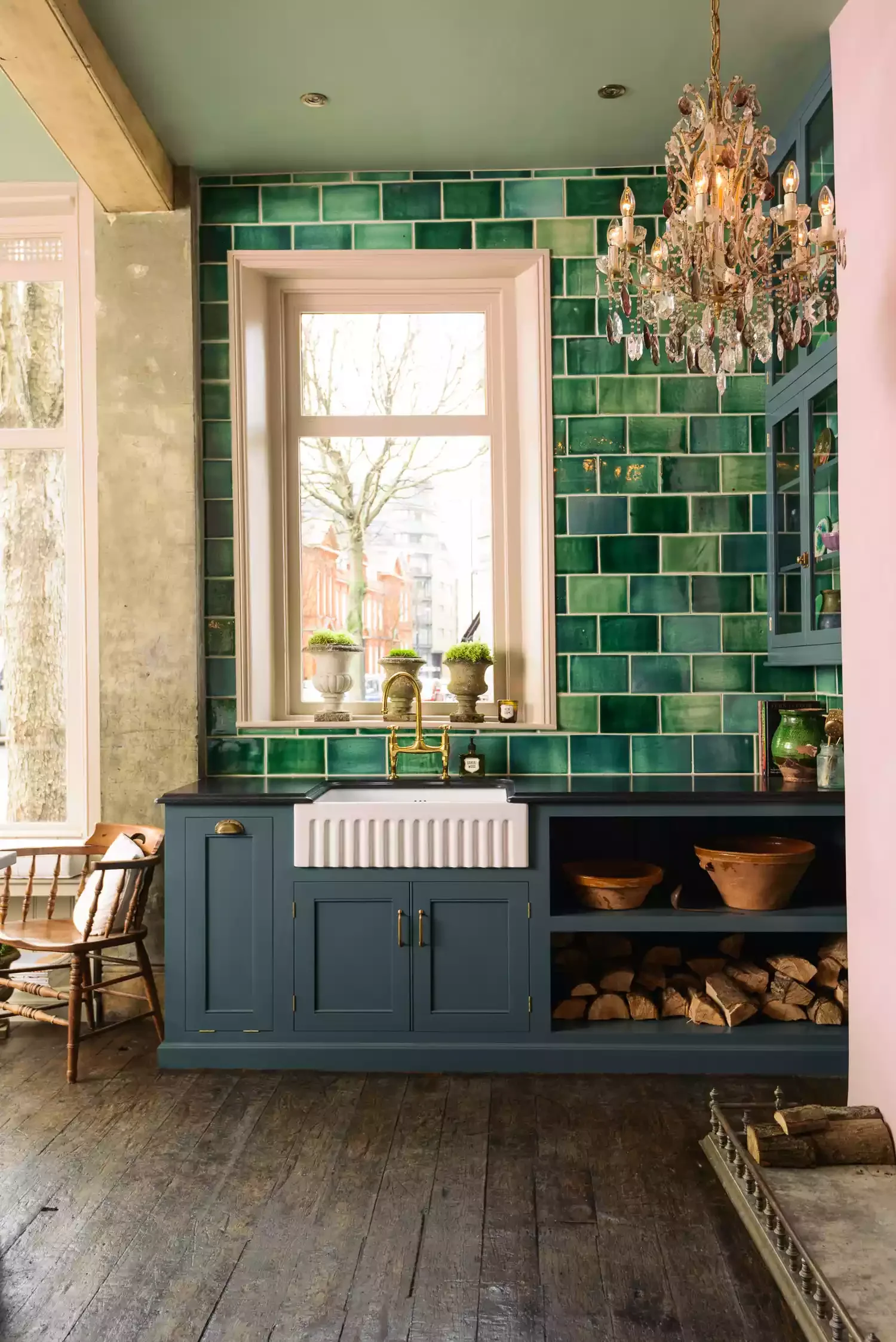 31 Stunning Kitchen Color Combinations That Will Transform Your Cooking Space 6 Pink + Green + Blue
