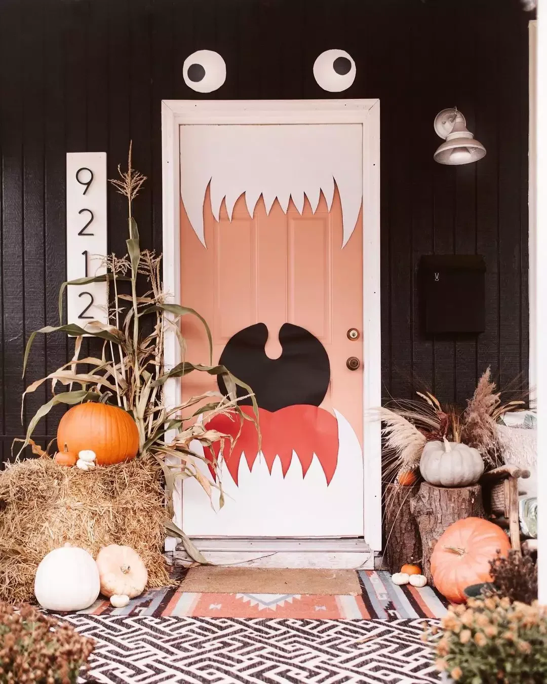 42 Quick Halloween Door Decorations You Can Create in Under an Hour 2 Pink Monster Door