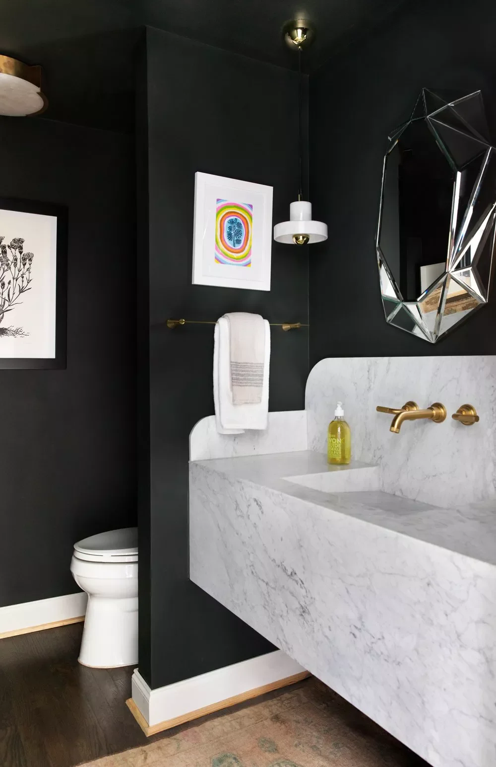 41 Stunning Bathroom Color Ideas to Transform Your Space Pitch Black + White Accents