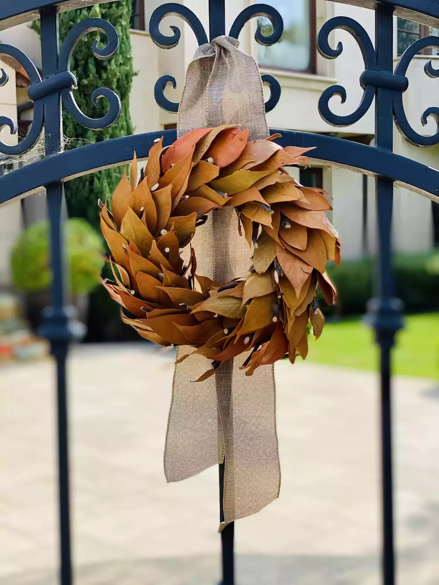 41 Beautiful Fall Outdoor Decorating Ideas to Transform Your Space This Season 16 Place Small Wreaths Around Your Outdoor Area