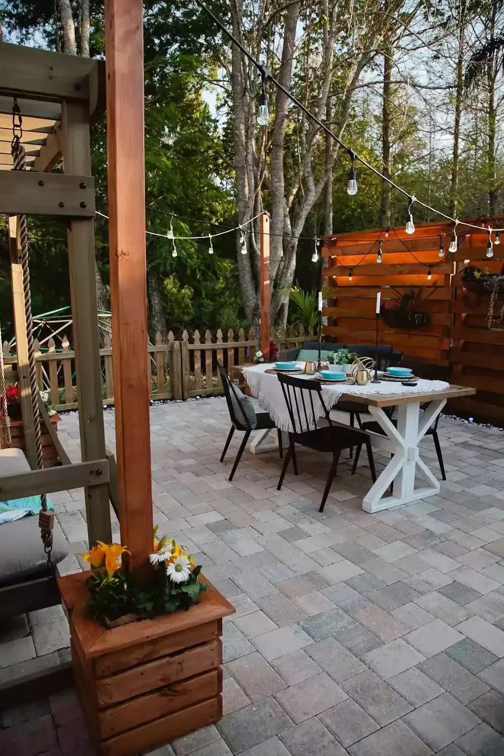 Planter Post for Hanging String Lights