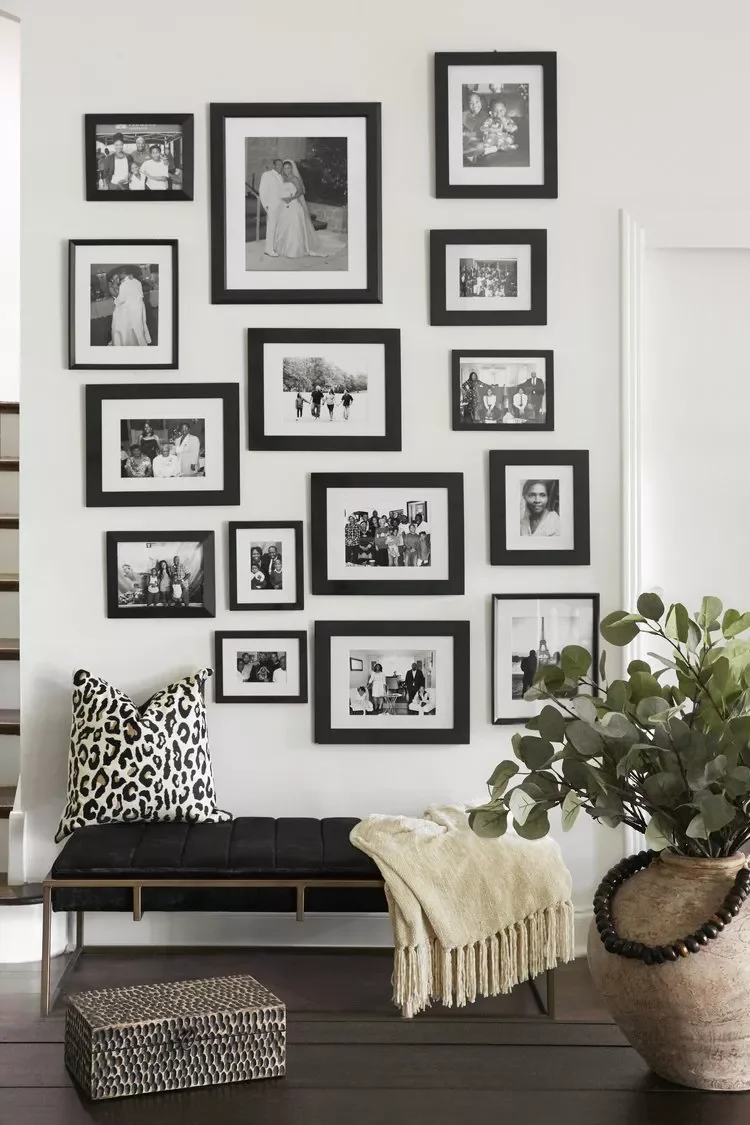 26 Creative Family Photo Wall Ideas That Will Transform Your Home 12 Play It Safe, but Be Expressive