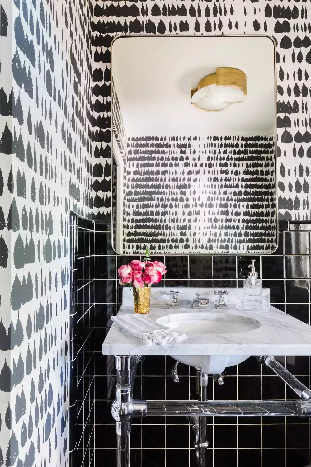 43 Stunning Powder Room Design Ideas to Transform Your Half Bath 25 Play With Patterns