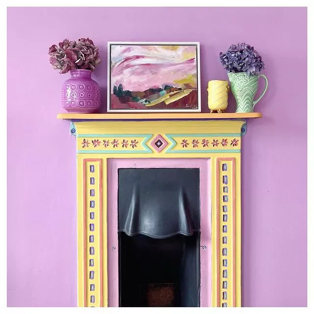 36 Stunning Painted Fireplace Ideas to Transform Your Living Space 28 Play With Yellow and Purple