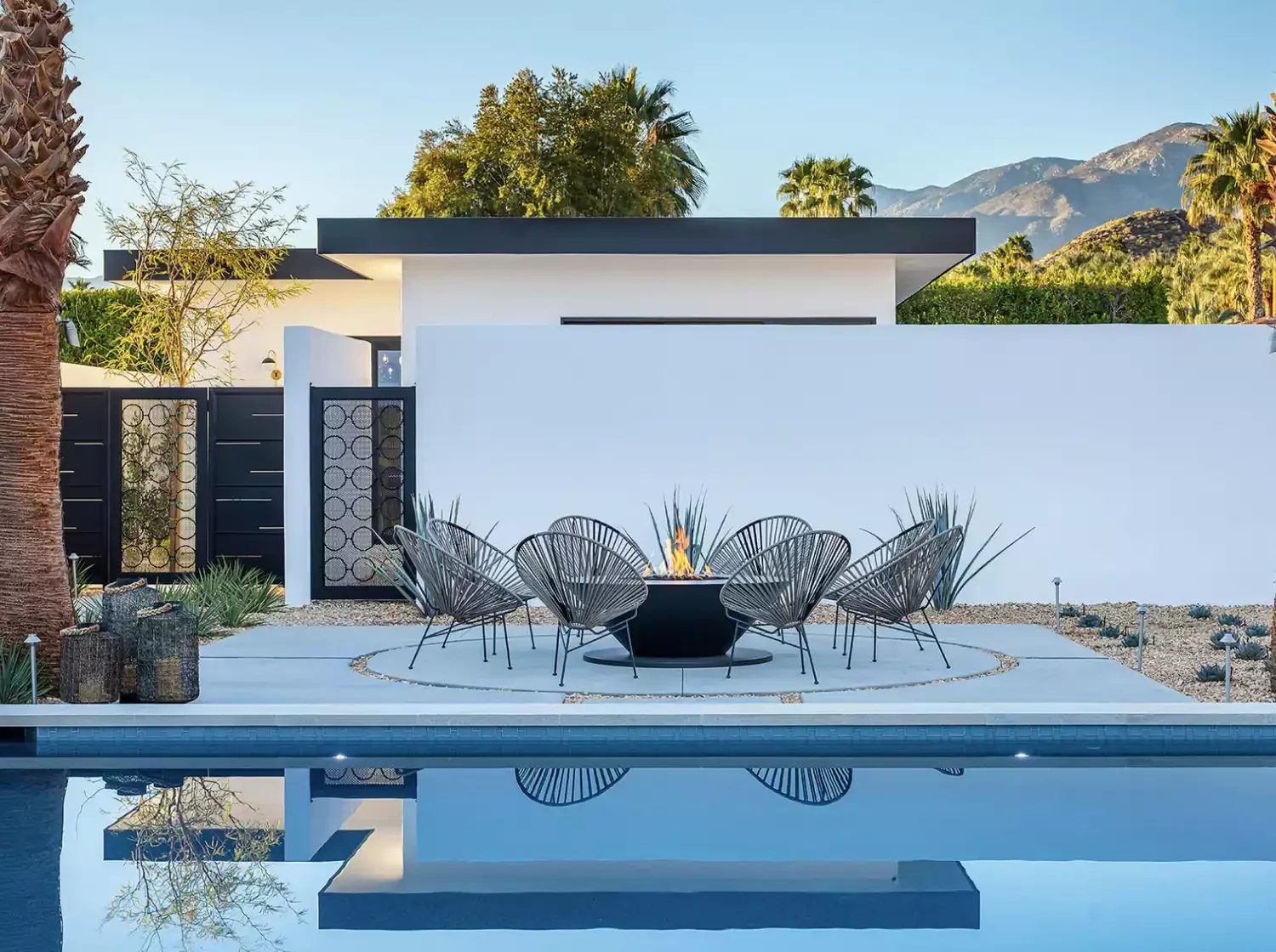 57 Stunning Backyard Transformation Ideas to Create Your Perfect Outdoor Retreat Poolside Fire Pit Patio
