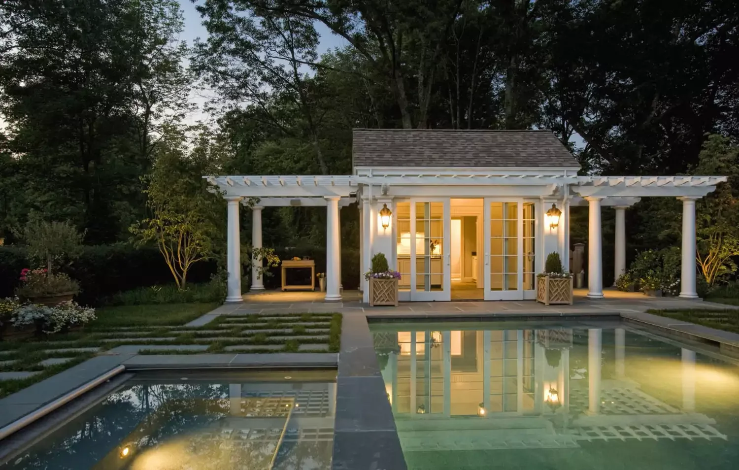 21 Inviting Guest House and Cottage Designs That Welcome Everyone 14 Poolside Guest House With Pergolas