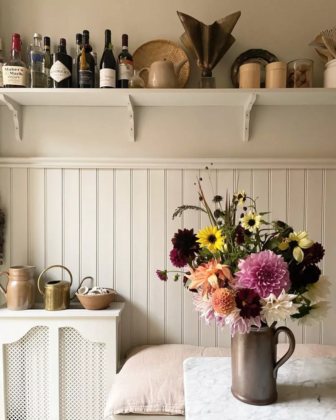 32 Charming Country Kitchen Ideas That'll Make You Never Want to Leave Your Cooking Space 31 Pop of Beadboard