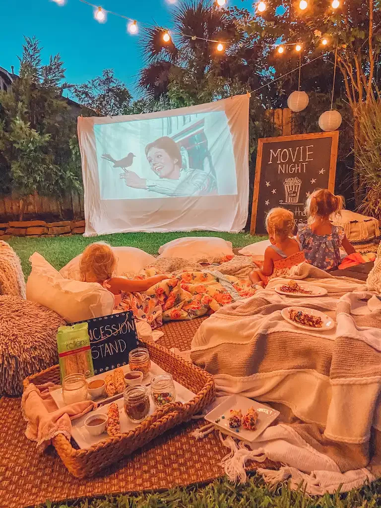 14 Charming Ideas for Creating the Perfect Backyard Movie Experience 12 Portable Concession Stand
