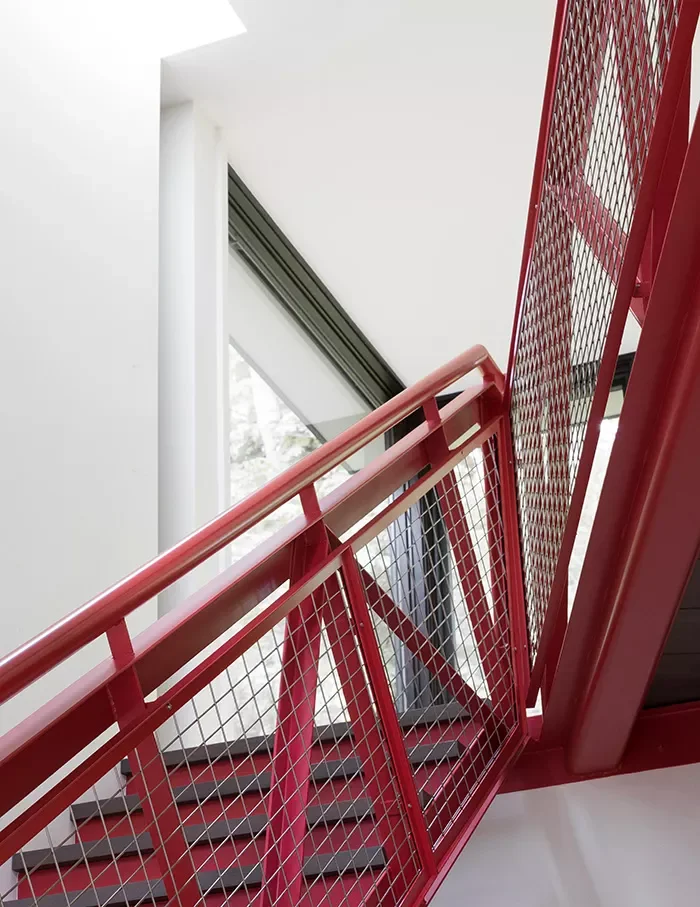 34 Stunning Stair Railing Designs That Transform Your Home 16 Powder-Coated Steel Railing