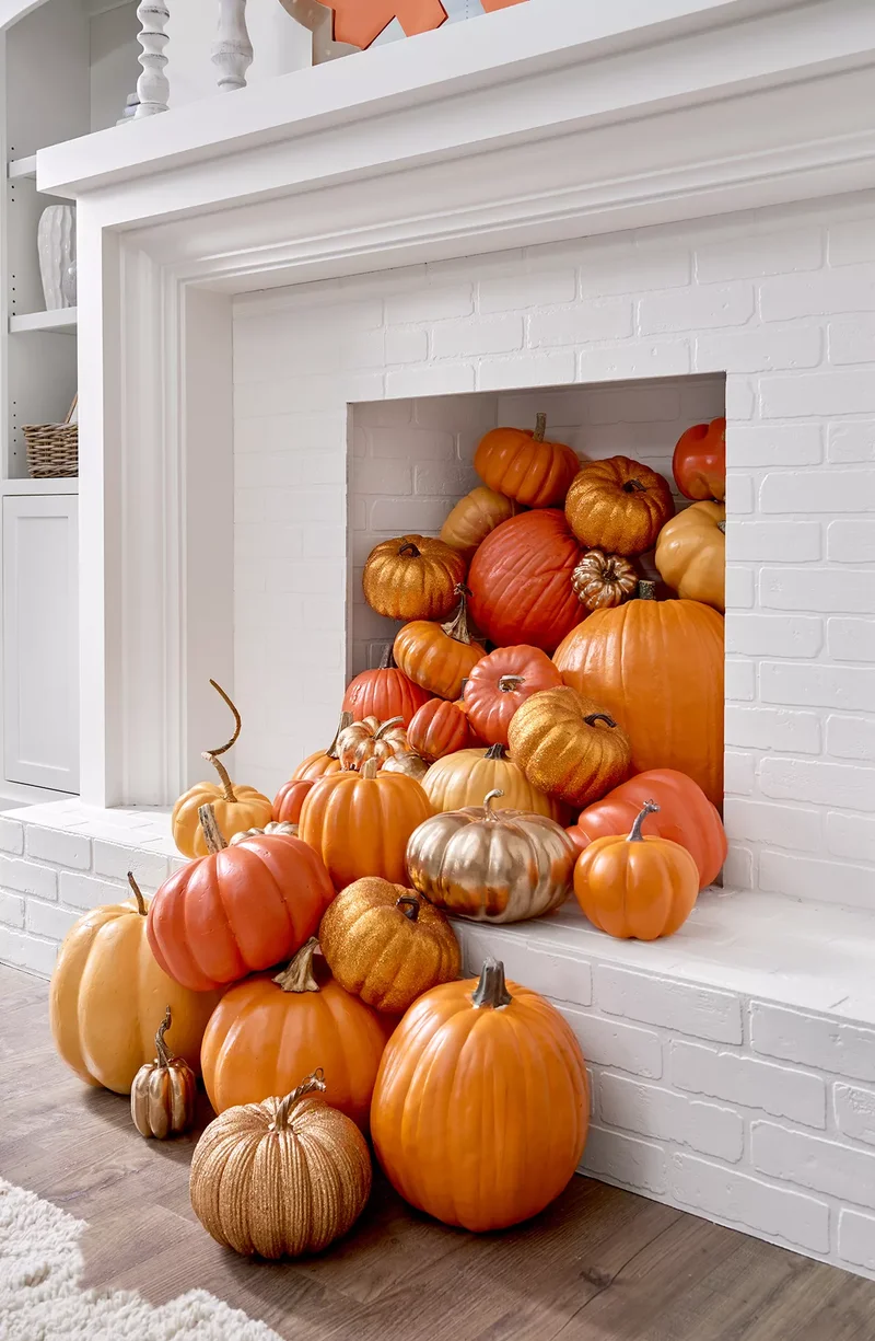 48 Fall Mantel Decorating Ideas For Seasonal Style 39 Pumpkin Bonanza
