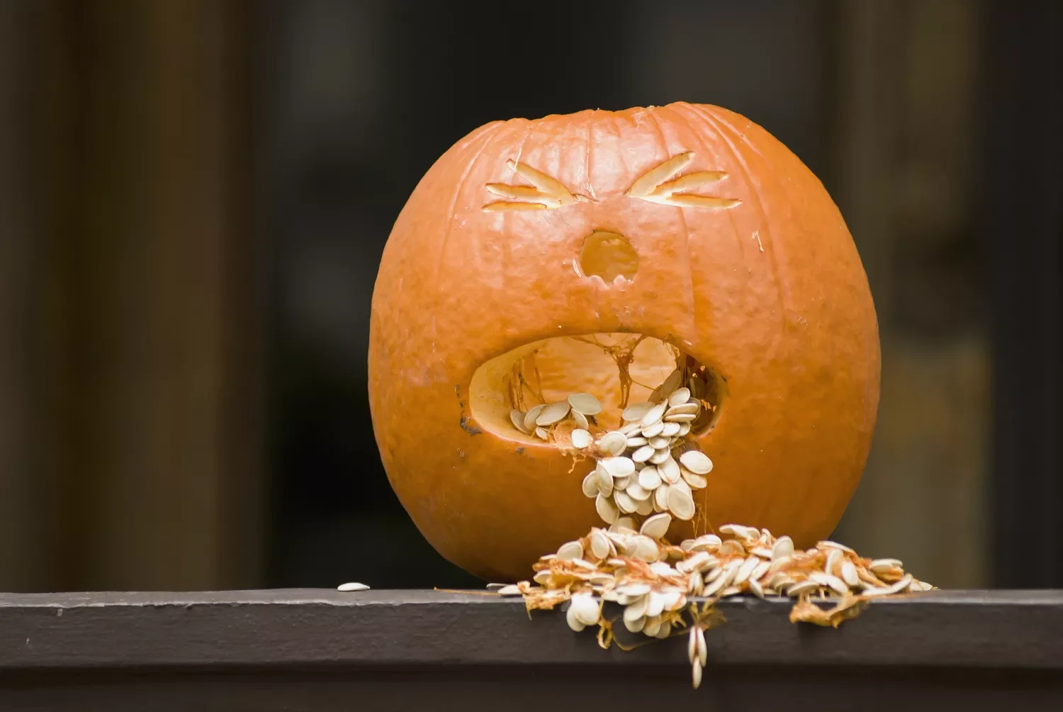 77 Creative Pumpkin Carving Ideas That'll Transform Your Fall Decorating Game 67 Pumpkin Spitting out Pumpkin Seeds