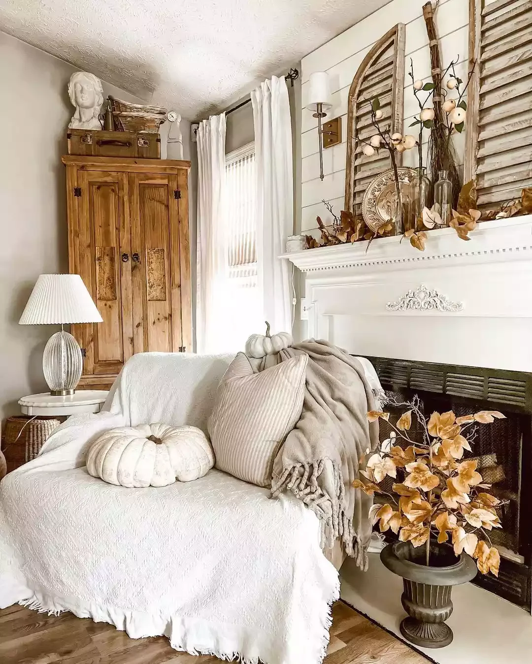 50 Stunning Fall Decorating Ideas That'll Make Your Home Feel Like Autumn Magic 12 Pumpkins Plopped on Furniture
