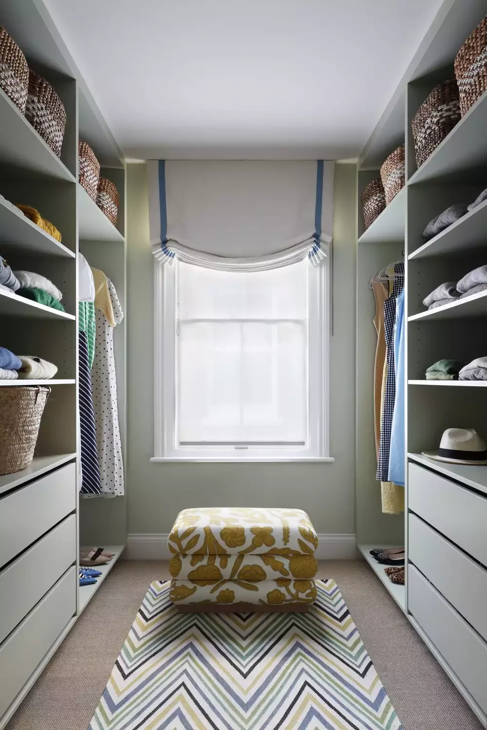 22 Clever Small Walk-In Closet Ideas That Will Transform Your Storage Space Put Down an Area Rug