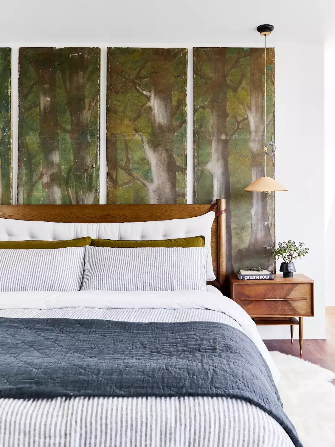 66 Creative Ways to Transform the Wall Above Your Bed Into a Stunning Focal Point Quadriptych Tree Art