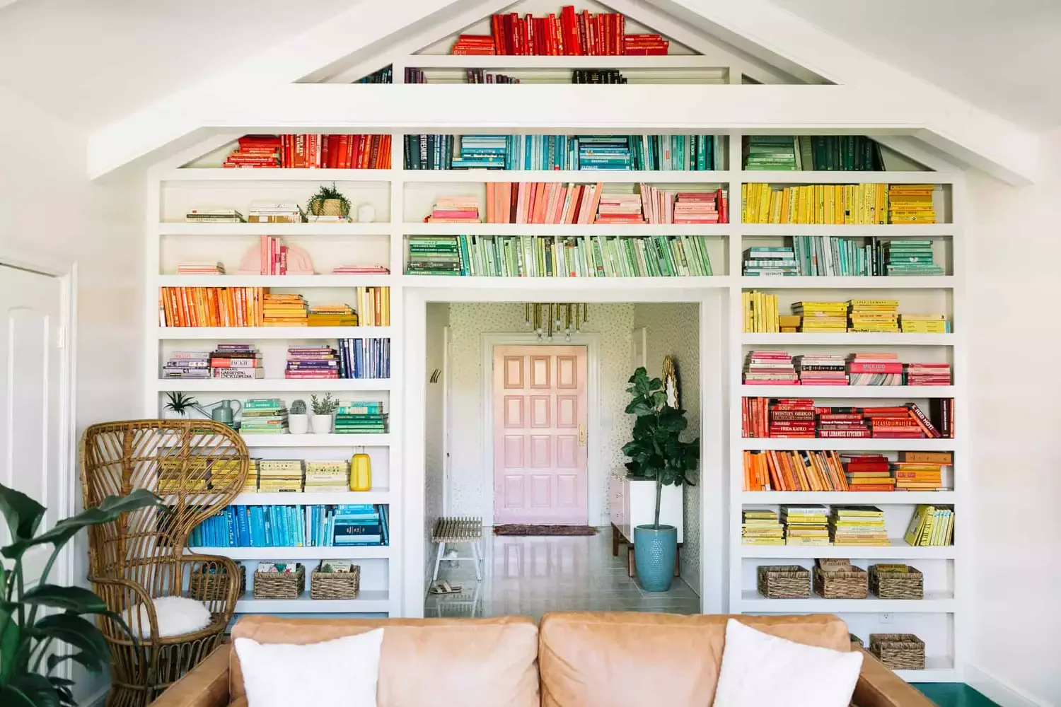 44 Inspiring Home Library Ideas to Create Your Perfect Reading Sanctuary 27 Rainbow Bookshelves