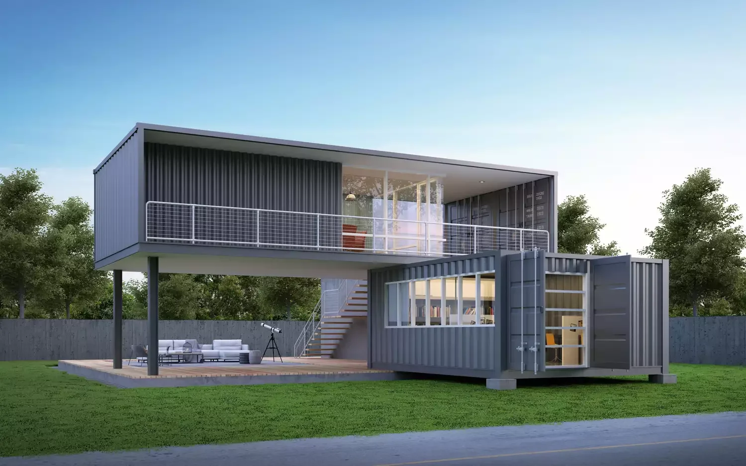 19 Creative Shipping Container Home Designs That Will Inspire Your Next Project 14 Raised Structure