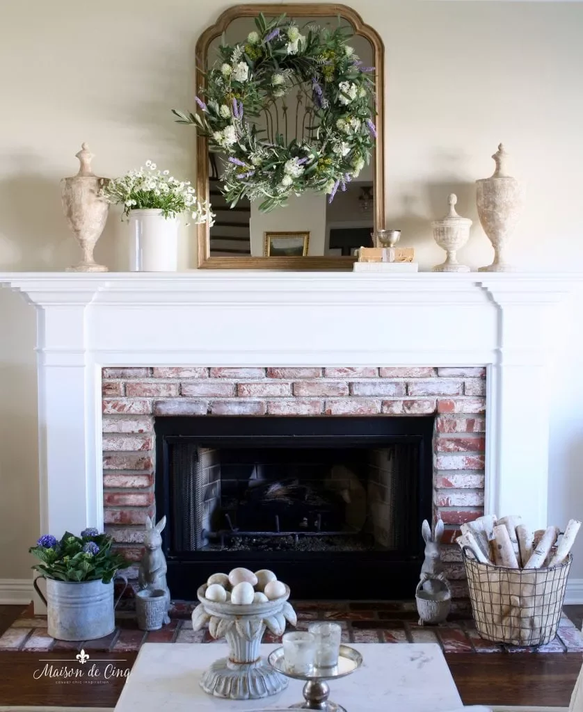 30 Beautiful Spring Mantel Ideas That Will Transform Your Living Space 7 Real + Faux Flowers