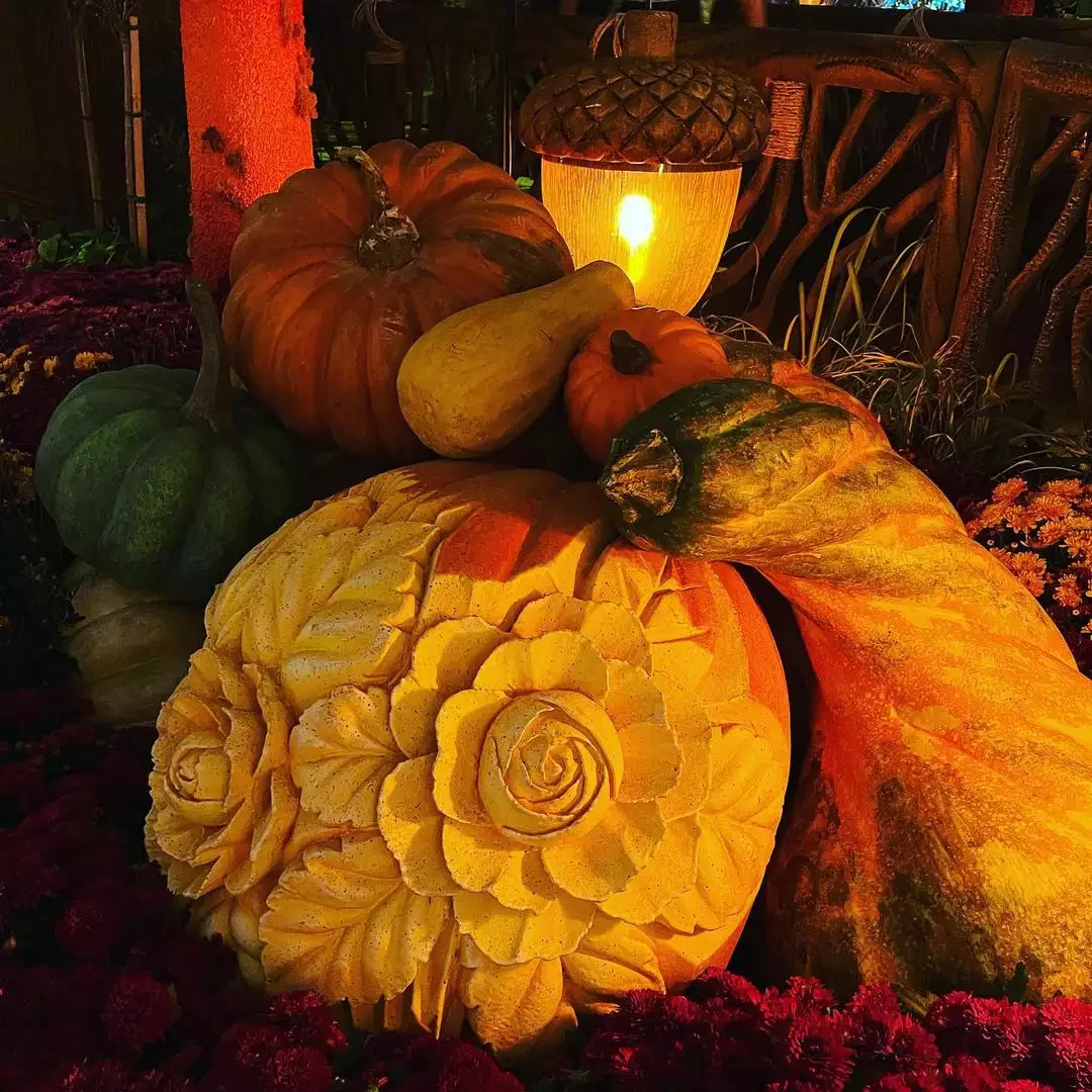 77 Creative Pumpkin Carving Ideas That'll Transform Your Fall Decorating Game 53 Realistic Floral Pumpkin