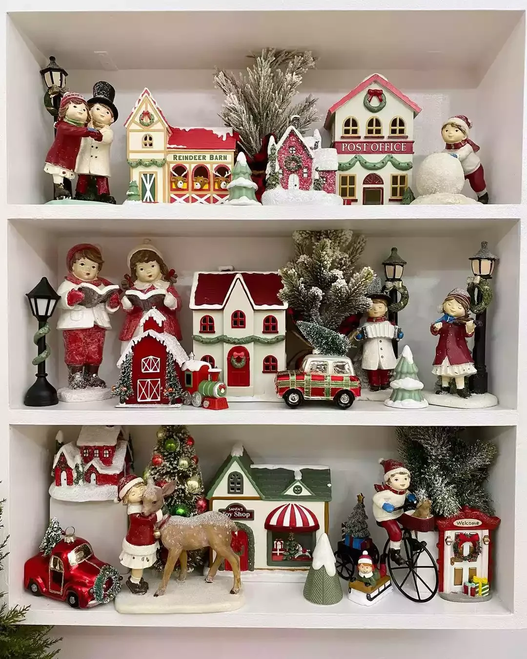 20 Magical Christmas Village Display Ideas That Will Transform Your Home Into a Winter Wonderland 1 Red and Green