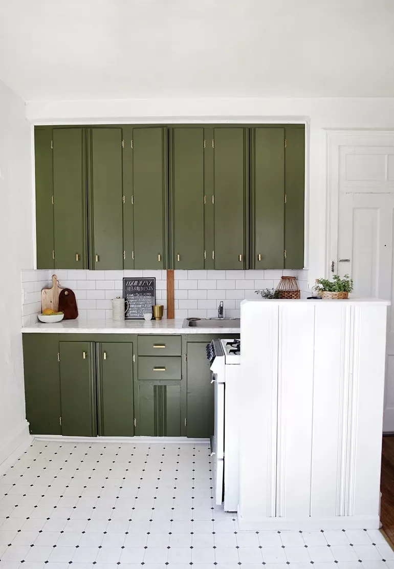 19 Gorgeous Olive Green Kitchen Cabinet Designs That Elevate Your Kitchen Refresh a Dated Kitchen