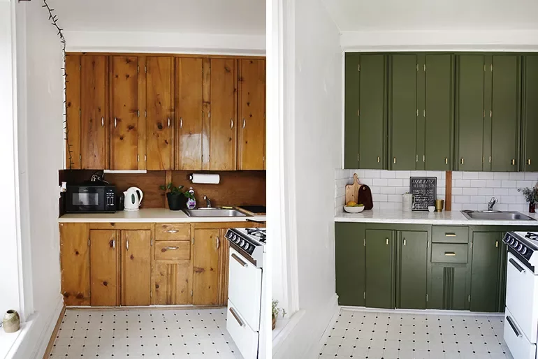 52 Creative Apartment Kitchen Ideas That Keep Your Security Deposit Safe 10 Repaint Your Cabinets