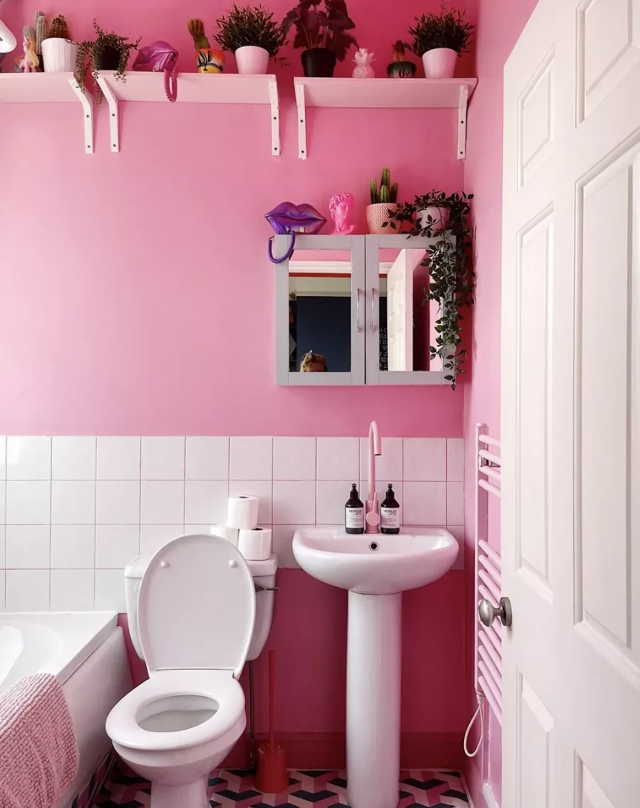 40 Stunning Pink Bathroom Ideas That Balance Playfulness with Elegance 15 Replace the Faucet