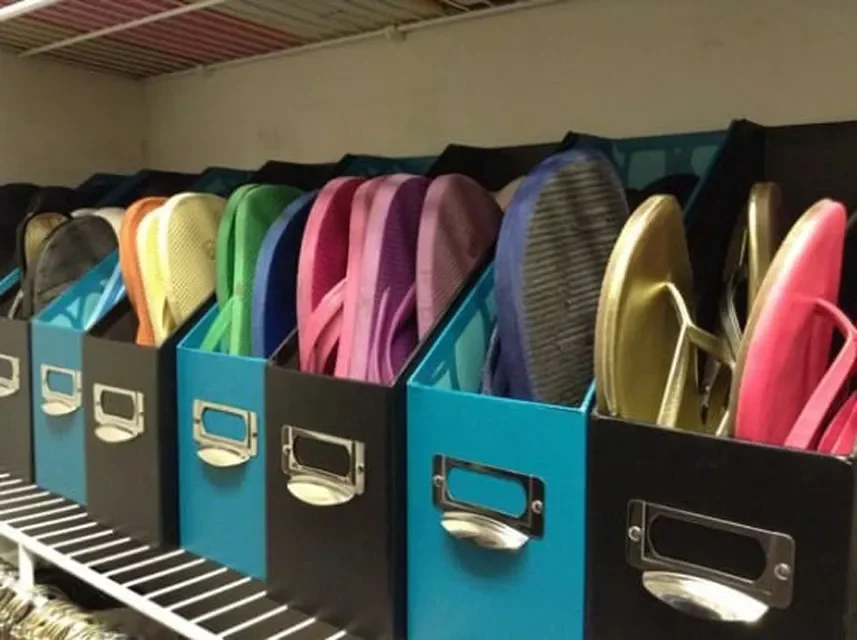 49 Brilliant Storage Solutions to Transform Every Room in Your Home Repurpose a Letter Organizer for Flip Flops