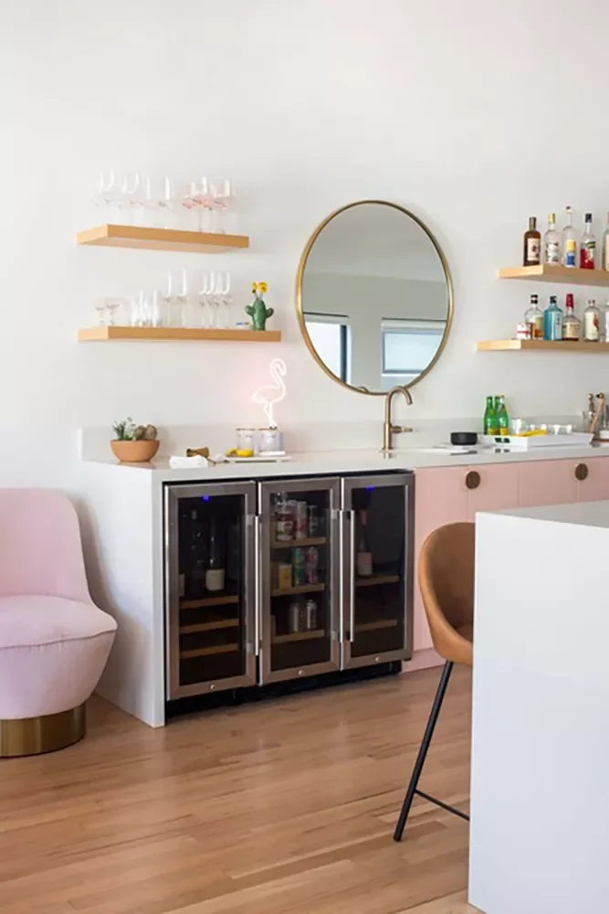 64 Stunning Kitchen Cabinet Ideas to Transform Your Space Retro Pink Cabinets
