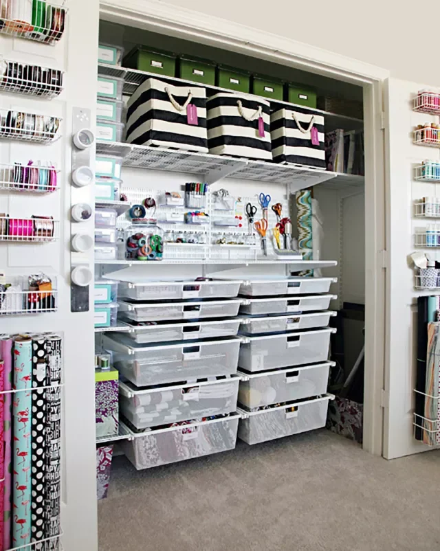 15 Brilliant Ways to Organize Your Craft Room Like a Pro Rework a Closet Space Into a Craft Room
