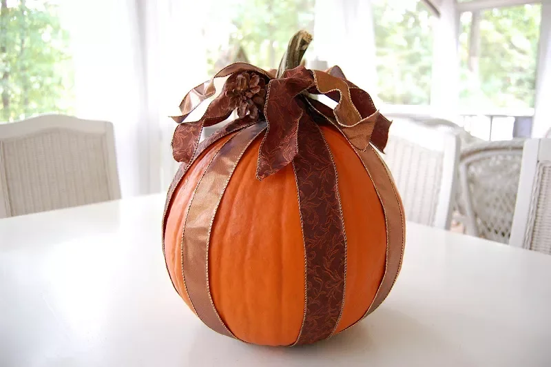 90 Creative Halloween Pumpkin Decorating Ideas to Try This Season 83 Ribbon Pumpkin